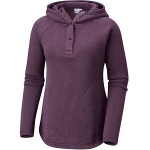 Columbia Darling Days II Purple Fleece Lined Chevron Hoodie Jacket M